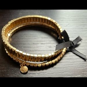 NEW - J. Crew Stackable Gold Stretch Bracelet Set
